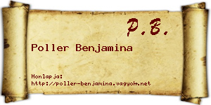 Poller Benjamina névjegykártya